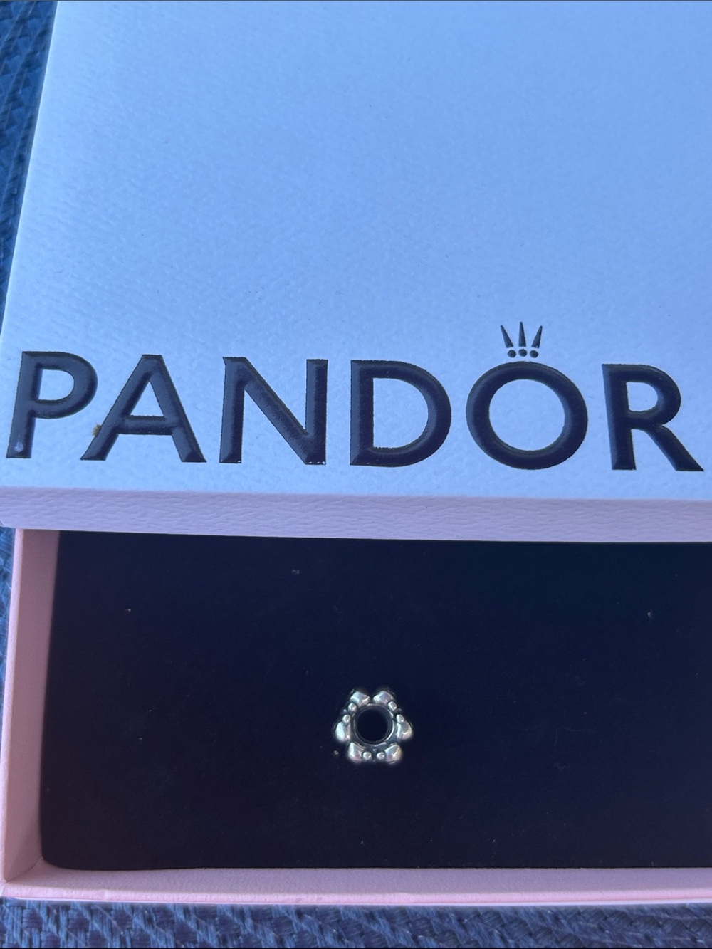 Pandora Silver Butterfly Spacer Charm with Pink Box Accents - Picture 3 of 4